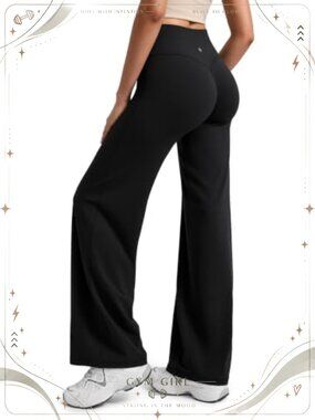Wide Leg Yoga Pants High Rise No Front Seam Buttery Soft Stretch